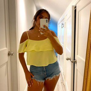 H&M Yellow Off the Shoulder Top